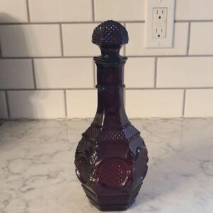 Vintage Avon 1876 Cape Cod Ruby Red Decanter